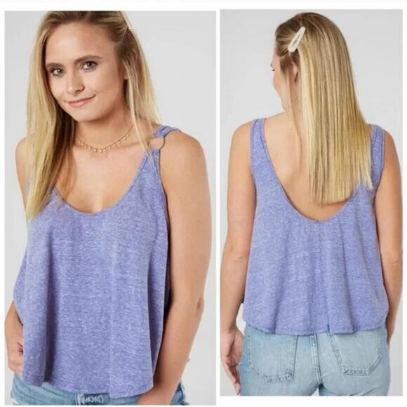 Free People We the Free "Carly Tank" in Blue NWT Size Medium Slouchy Boho - Picture 1 of 10